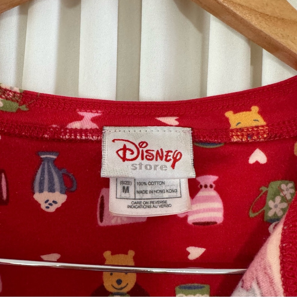 Vintage Disney Winnie the Pooh Red Pajamas Cozy Cutsey Womens M - Picture 4 of 4